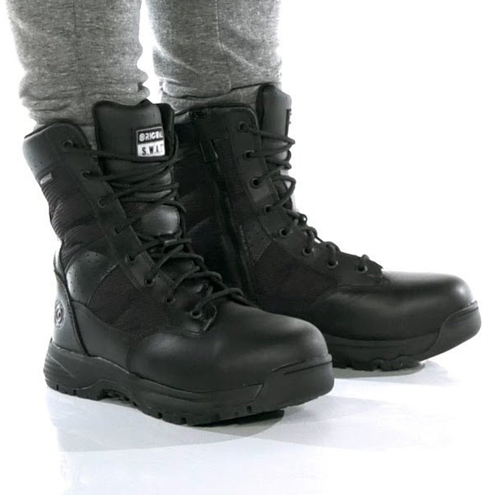 Original SWAT Mens 9 Black Metro 9" Waterproof Safety Side Zip Work Boots P22-23